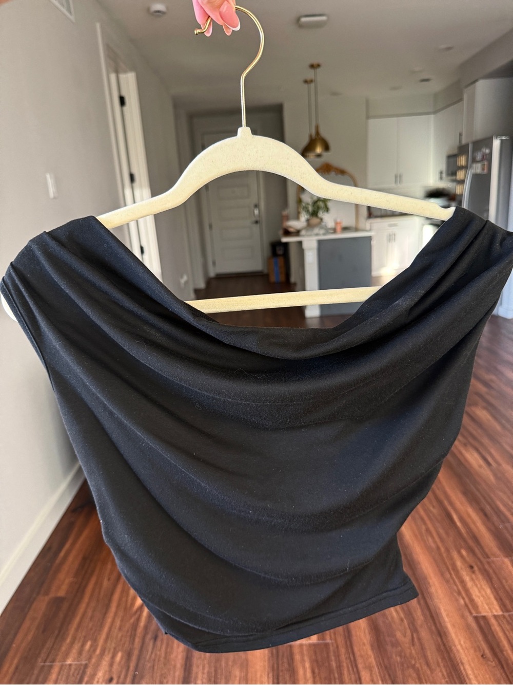 SHEIN Black Women's Draped Cowl Top